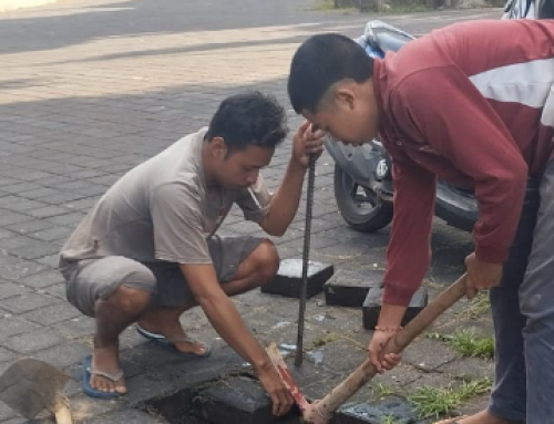 Kebocoran Pipa Distribusi Diameter 3” di jalan Kapten Gebun Kel. Karangasem